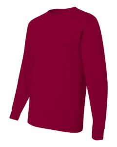 JERZEES 29LSR Unisex Dri-Power® Long Sleeve 50/50 T-Shirt – Cardinal (side)