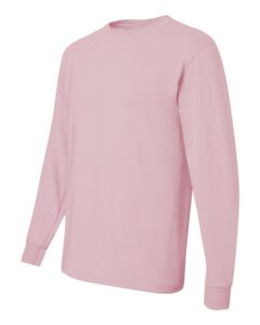 JERZEES 29LSR Unisex Dri-Power® Long Sleeve 50/50 T-Shirt – Classic Pink (side)