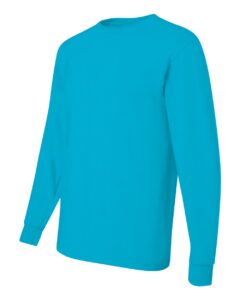JERZEES 29LSR Unisex Dri-Power® Long Sleeve 50/50 T-Shirt – California Blue (side)