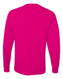 JERZEES 29LSR Unisex Dri-Power® Long Sleeve 50/50 T-Shirt – Cyber Pink (back)