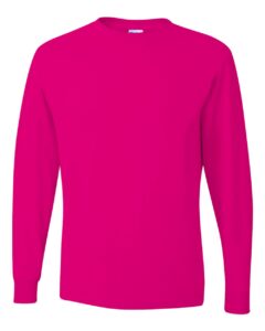 JERZEES 29LSR Unisex Dri-Power® Long Sleeve 50/50 T-Shirt – Cyber Pink