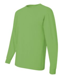 JERZEES 29LSR Unisex Dri-Power® Long Sleeve 50/50 T-Shirt – Kiwi (side)