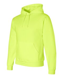 JERZEES 4997MR Unisex Super Sweats NuBlend® Hooded Sweatshirt – Safety Green (side)
