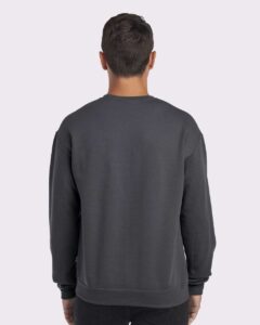 JERZEES 562MR Unisex NuBlend® Crewneck Sweatshirt – Charcoal Grey (on model back)