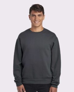 JERZEES 562MR Unisex NuBlend® Crewneck Sweatshirt – Charcoal Grey (on model)