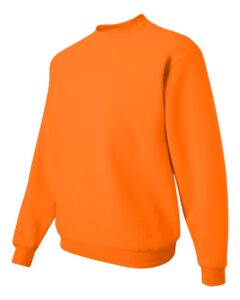 JERZEES 562MR Unisex NuBlend® Crewneck Sweatshirt – Safety Orange (side)