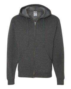 JERZEES 993MR Unisex NuBlend® Full-Zip Hooded Sweatshirt – Black Heather