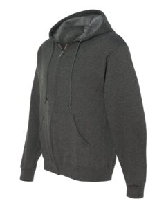 JERZEES 993MR Unisex NuBlend® Full-Zip Hooded Sweatshirt – Black Heather (side)