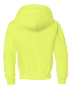 JERZEES 996YR Youth NuBlend® Hooded Sweatshirt – Safety Green (back)