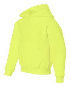 JERZEES 996YR Youth NuBlend® Hooded Sweatshirt – Safety Green (side)