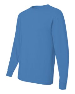 JERZEES 29LSR Unisex Dri-Power® Long Sleeve 50/50 T-Shirt – Columbia Blue (side)