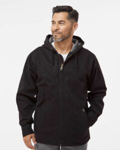 DRI DUCK 5090 Men’s Laredo Boulder Cloth™ Canvas Jacket with Thermal Lining – Black (on model)