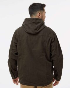DRI DUCK 5090 Men’s Laredo Boulder Cloth™ Canvas Jacket with Thermal Lining – Tobacco (on model back)