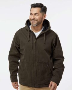 DRI DUCK 5090 Men’s Laredo Boulder Cloth™ Canvas Jacket with Thermal Lining – Tobacco (on model)