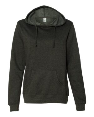 Independent Trading Co. SS650 Women’s Junior Fit Heavenly Fleece Lightweight Hooded Sweatshirt – Charcoal Heather