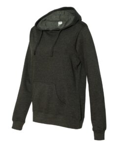 Independent Trading Co. SS650 Women’s Junior Fit Heavenly Fleece Lightweight Hooded Sweatshirt – Charcoal Heather (side)