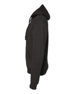 J. America 8620 Men’s Cloud Fleece Hooded Sweatshirt – Charcoal Heather (side)