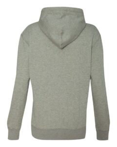J. America 8860 Women’s Glitter French Terry Hooded Sweatshirt – Oxford/ Silver (back)