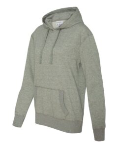 J. America 8860 Women’s Glitter French Terry Hooded Sweatshirt – Oxford/ Silver (side)
