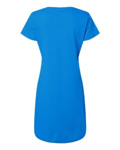 LAT 3522 Women’s Fine Jersey V-Neck Coverup – Cobalt (back)