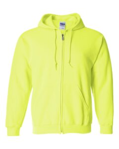 Gildan 18600 Unisex Heavy Blend™ Full-Zip Hooded Sweatshirt – Safety Green