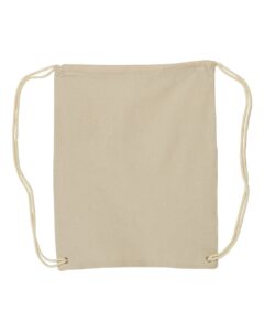 Liberty Bags 8875 Canvas Drawstring Backpack – Natural (back)