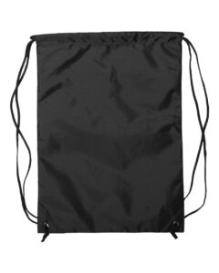 Liberty Bags 8888 Zippered Drawstring Backpack – Black (back)