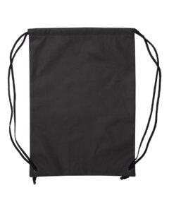 Liberty Bags A136 Non-Woven Drawstring Backpack – Black (back)
