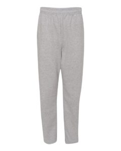 JERZEES 974MPR Unisex NuBlend® Open-Bottom Sweatpants with Pockets – Athletic Heather