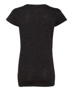 J. America 8138 Women’s Glitter T-Shirt – Black/ Silver (back)