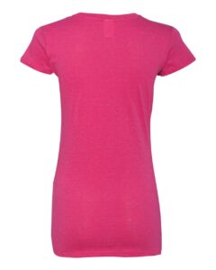 J. America 8138 Women’s Glitter T-Shirt – Wildberry/ Silver (back)