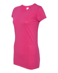J. America 8138 Women’s Glitter T-Shirt – Wildberry/ Silver (side)