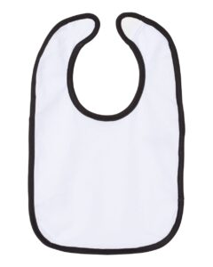 Rabbit Skins 1004 Infant Contrast Trim Premium Jersey Bib – White/ Black (side)