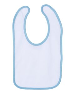 Rabbit Skins 1004 Infant Contrast Trim Premium Jersey Bib – White/ Light Blue (side)