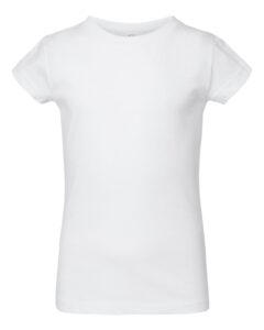 Rabbit Skins 3316 Toddler Girls Fine Jersey Tee – White