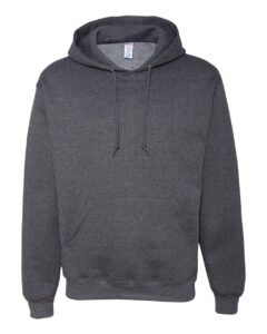 JERZEES 4997MR Unisex Super Sweats NuBlend® Hooded Sweatshirt – Black Heather