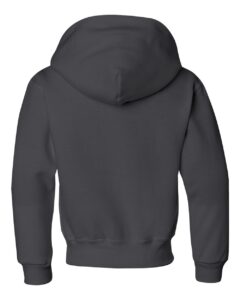 JERZEES 996YR Youth NuBlend® Hooded Sweatshirt – Charcoal Grey (back)