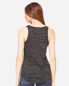 BELLA + CANVAS 8805 Women’s Flowy V-Neck Tank – Black Marble (on model back)