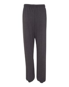 BELLA + CANVAS 3737 Unisex Sponge Fleece Long Scrunch Pants – Dark Grey Heather (back)