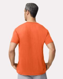 Gildan 42000 Unisex Performance® T-Shirt – Orange (on model back)