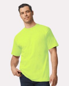 Gildan 2000T Men’s Tall Ultra Cotton® T-Shirt – Safety Green (on model)