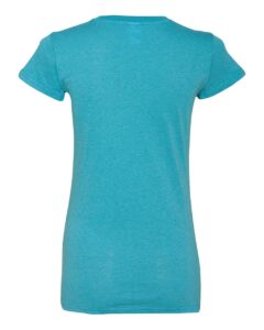 J. America 8138 Women’s Glitter T-Shirt – Maui Blue/ Silver (back)