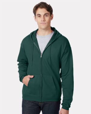 Hanes P180 Unisex EcoSmart® Full-Zip Hooded Sweatshirt