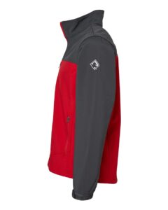 DRI DUCK 5350 Men’s Motion Soft Shell Jacket – Red/ Charcoal (side)