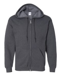 Gildan 18600 Unisex Heavy Blend™ Full-Zip Hooded Sweatshirt – Dark Heather