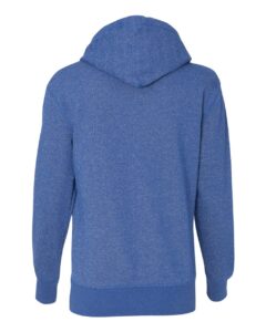 J. America 8860 Women’s Glitter French Terry Hooded Sweatshirt – Royal/ Silver (back)
