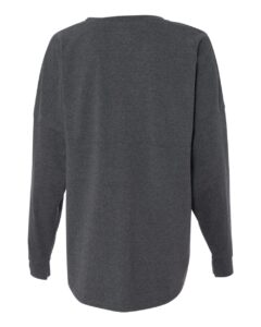 J. America 8229 Unisex Game Day Jersey Long Sleeve T-Shirt – Charcoal Heather (back)