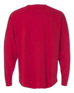 J. America 8229 Unisex Game Day Jersey Long Sleeve T-Shirt – Red (back)
