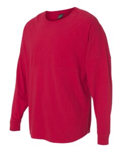 J. America 8229 Unisex Game Day Jersey Long Sleeve T-Shirt – Red (side)