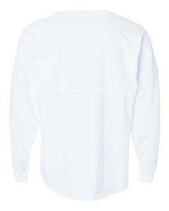 J. America 8229 Unisex Game Day Jersey Long Sleeve T-Shirt – White (back)